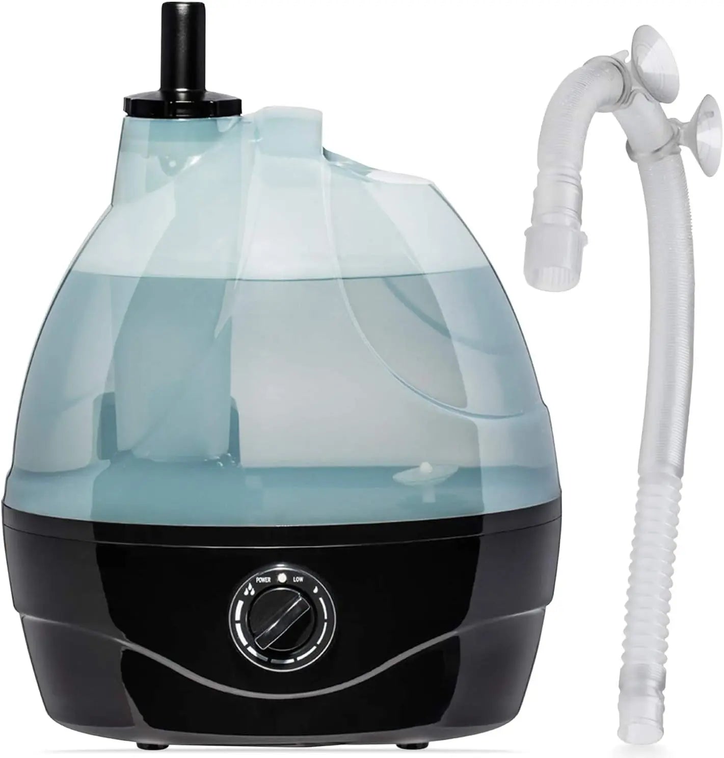 Reptile Fogger & Humidifier - 2L Auto Shut-Off, Adjustable Output, Black/Clear