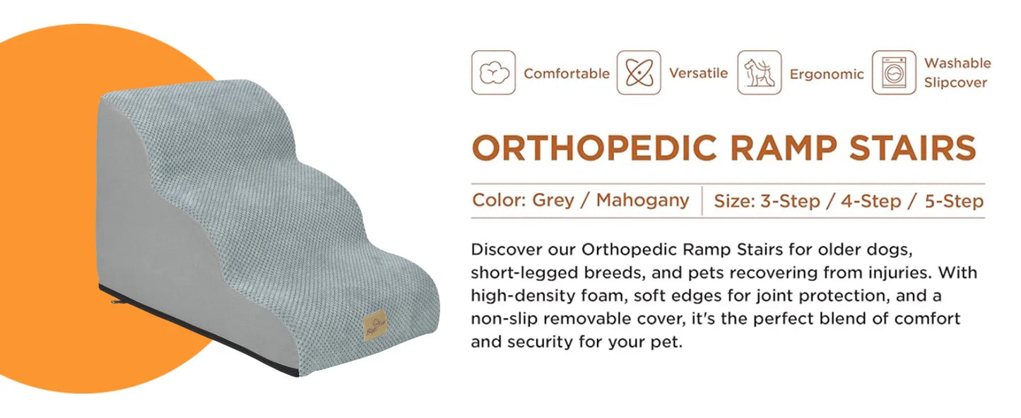 Pet Dog Stairs for High Beds and Sofa Couch High-Density Sponge Foam Dog Steps with Washable Cover for Puppies