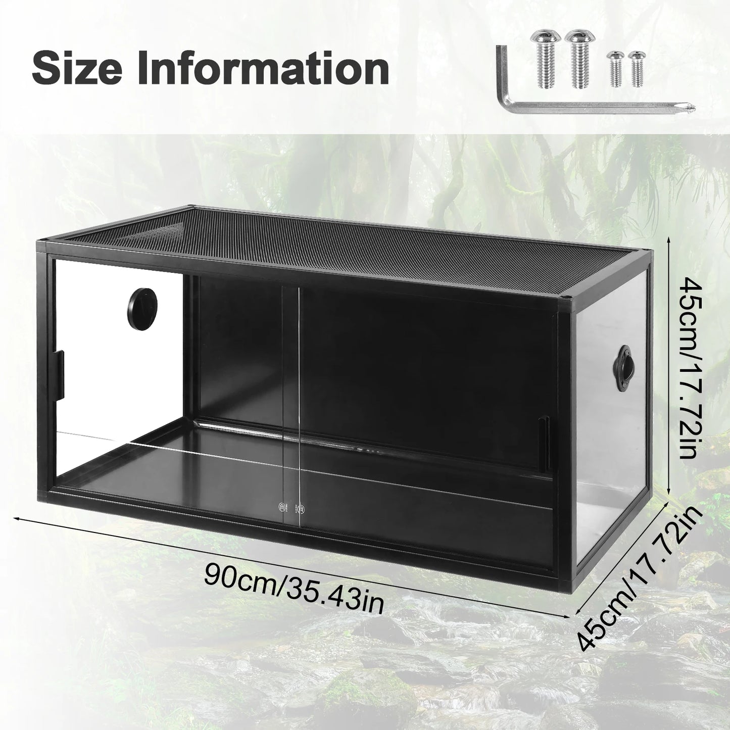 Climbing Pet Tank Front Opening Reptile Landscaping Container with Ventilation Plant Gecko Ecological Tank for Easy Maintenance