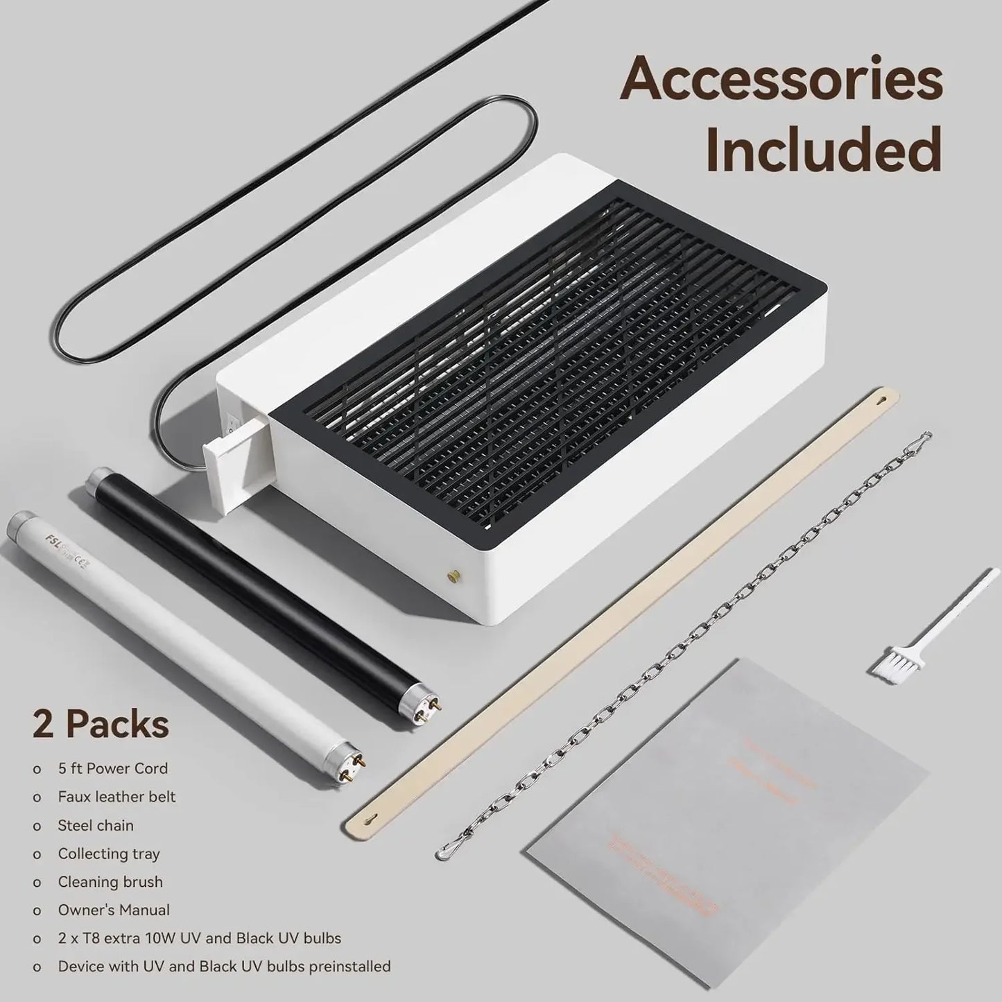 2-Pack GeckoMan Quiet Hybrid Spectrum 20W Indoor Bug Zapper Indoor Fruit Fly Traps for Indoors Mosquito Zapper Electric Fly