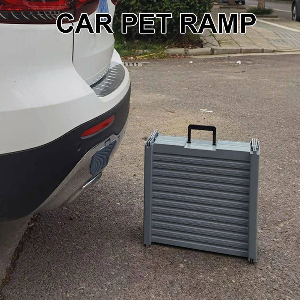 Folding Portable Pet Stair Ramp Non-Slip Rug Surface Dog SUV & Truck Ramp Pet Ramp Stairs for Medium & Large Dogs Get Into A Car