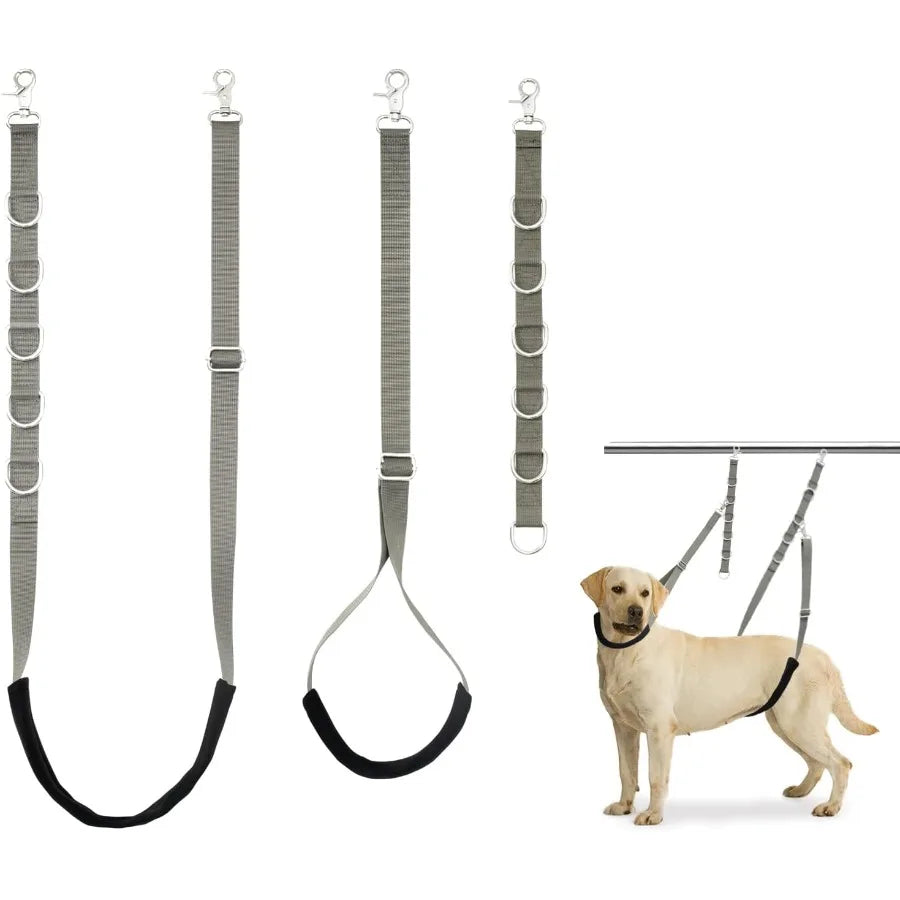 Adjustable Dog Grooming Belly Straps Groomer Eension Straps No Sit Hauh Holder Grooming Restraint for Pet Bathing and Grooming