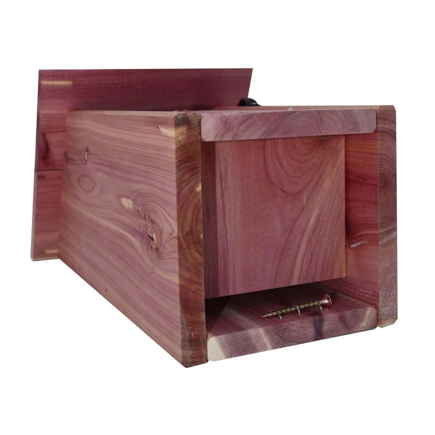 (2-Pack) 13" Tall Red Cedar Bluebird House, Natural Wild Bird Habitat for Garden & Yard Nesting.