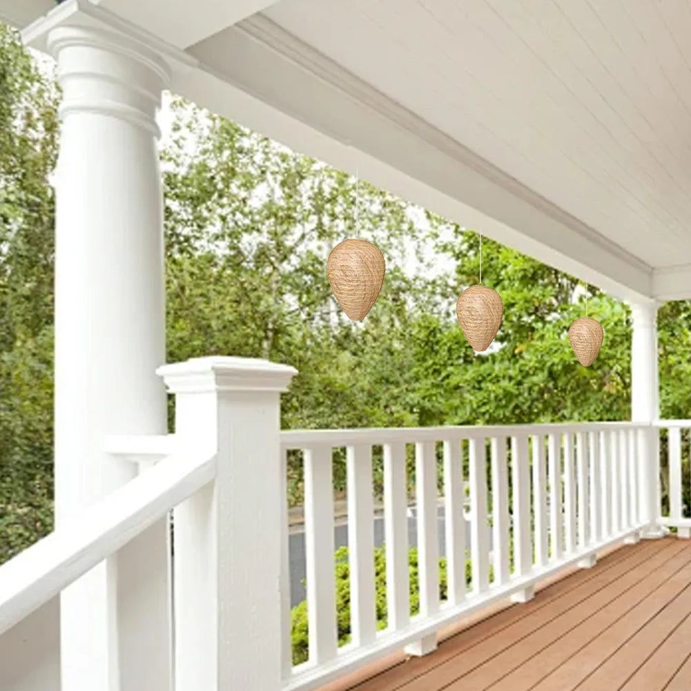 Hornet Fake Wasp Nest Waterproof Repellent Hornets Safe Fake Trap Safe Garden Repellent Trap for Patio Outdoor