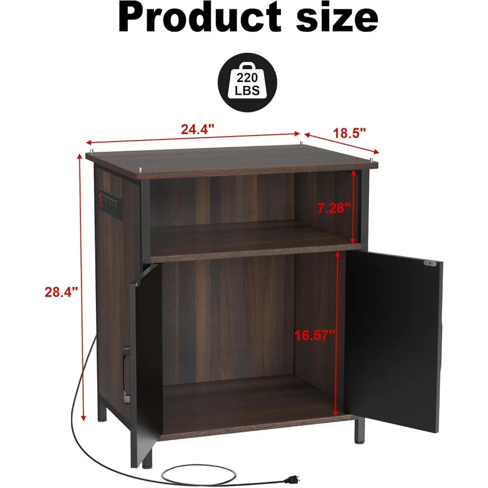 GDLF Terrarium Stand Reptile Tank Stand with Accessories Storage and Power Outlets for 24”Wx18”D Reptile Terrarium