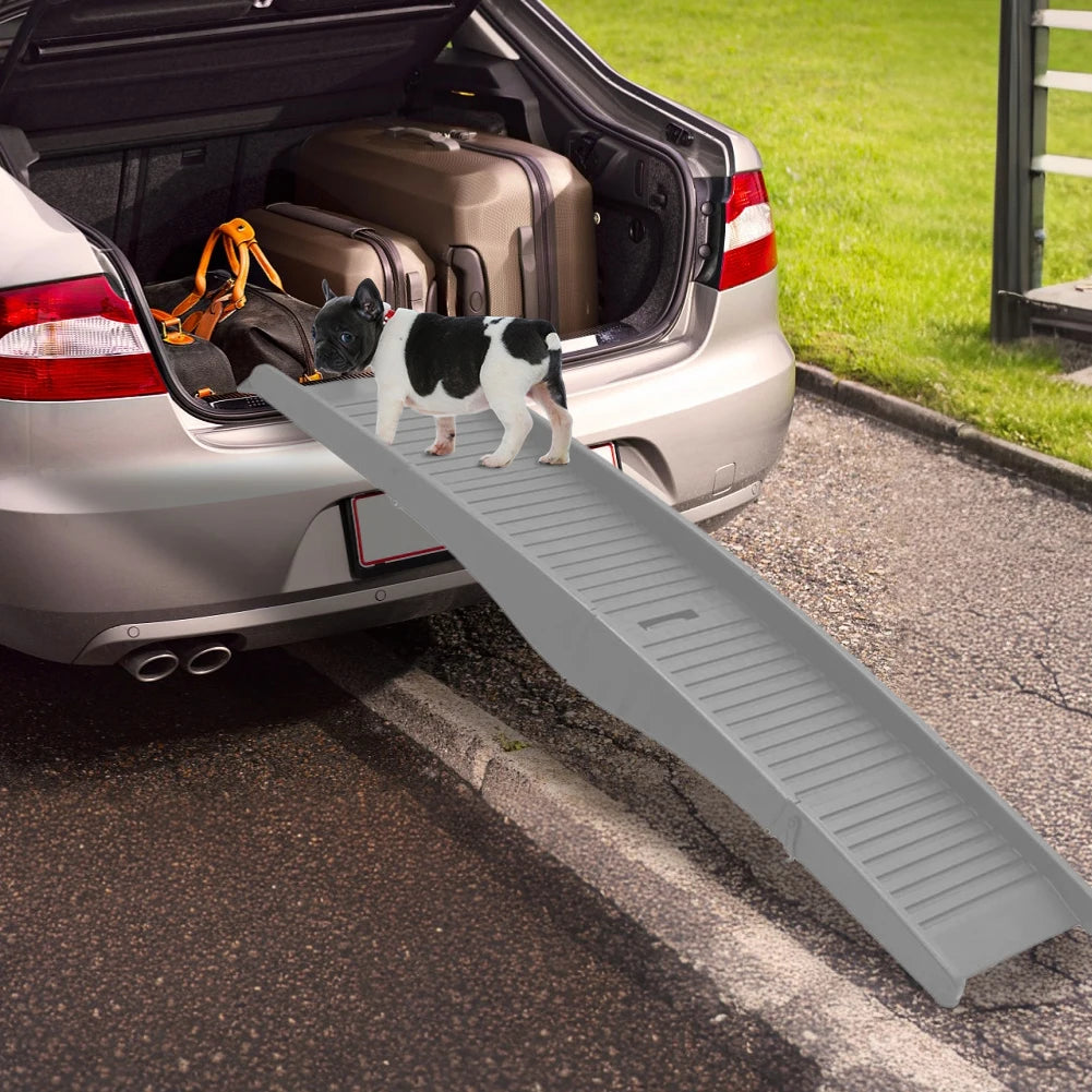 Folding Portable Pet Stair Ramp Non-Slip Rug Surface Dog SUV & Truck Ramp Pet Ramp Stairs for Medium & Large Dogs Get Into A Car