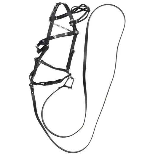 Horse Halters And Lead Ropes PU Leather Halter With Adjustable Metal Buckle Ergonomic Comfortable Unfettered Riding Horse Bridle