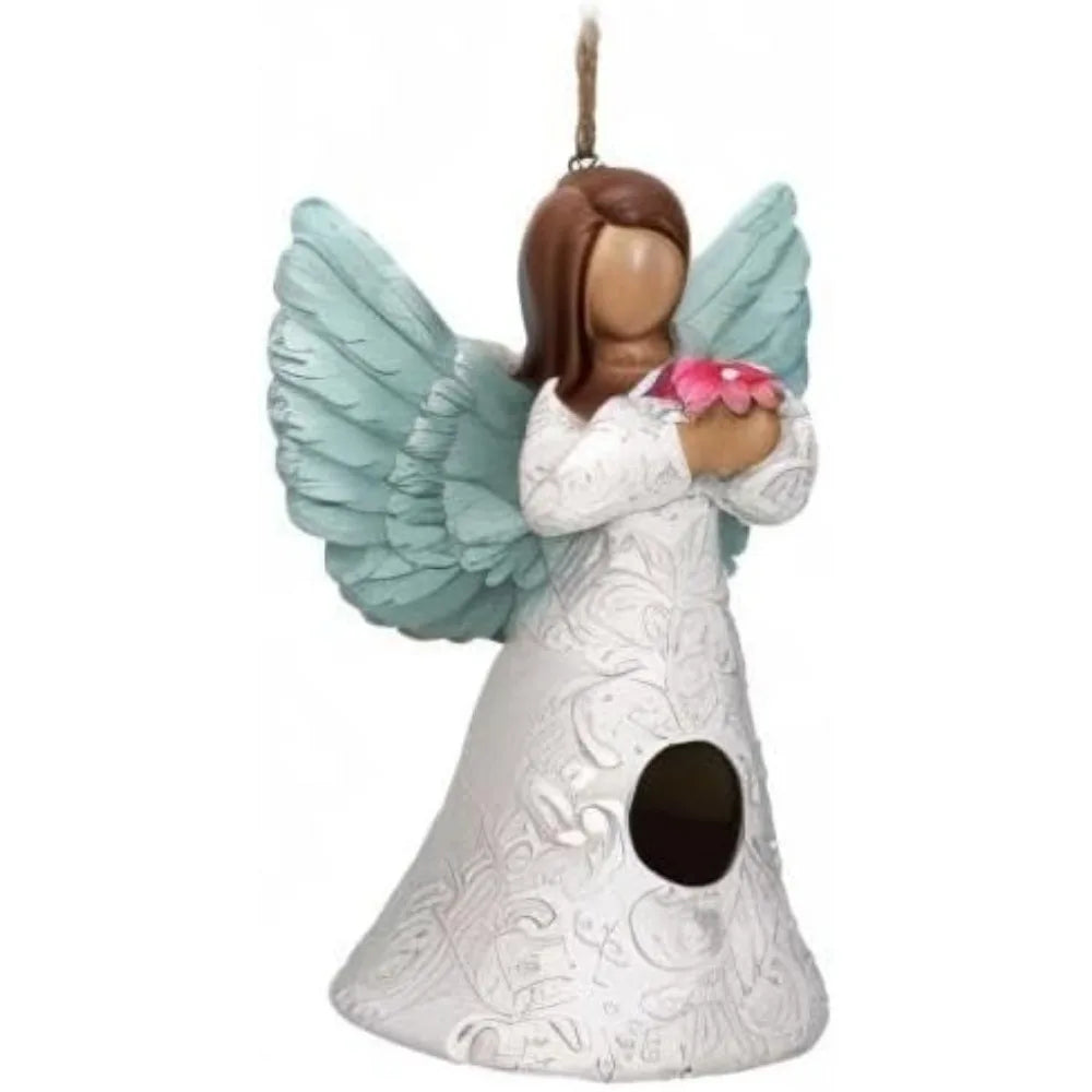 - Birdhouse - Garden Décor - Decorative Bird House for Yard and Garden Decoration - Hanging Novelty for Outdoor Patio - Angel B
