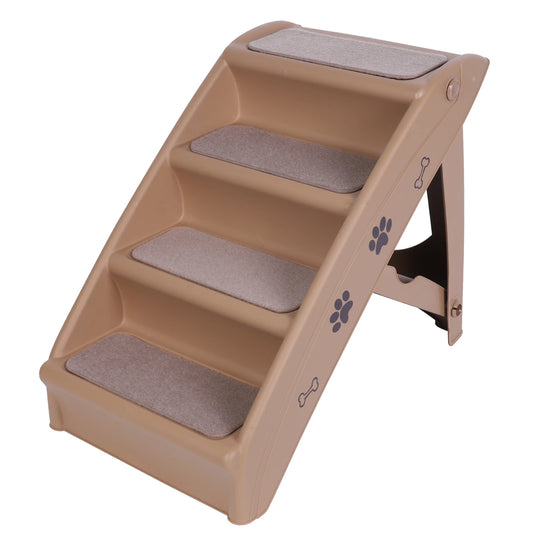 4-Step Pet Dog Stairs Foldable Cat and Dog Steps Nonslip Indoor Pet Steps Dog Stairs Ramp Sofa Ladder for Small Pet Dogs Cats