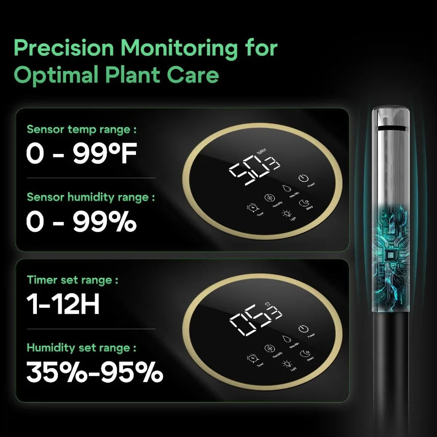 Humidifiers for Plants 2.1Gal/8L Plant Humidifier Indoor Reptile Fogger Mister with Precise TempHumidity Probe Expandable Hose