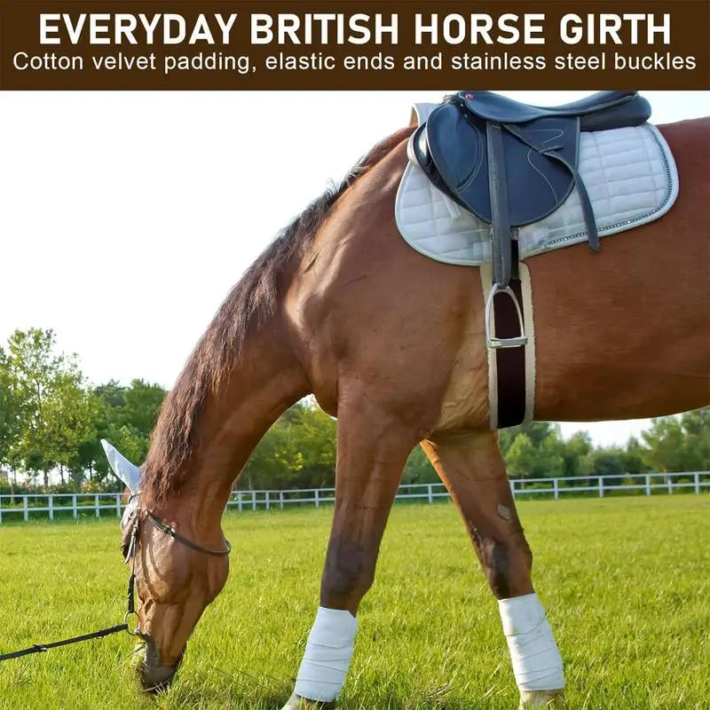 Fleece English Girth Stainless Steel English Girth Fleece Horse Cinch Heavy Duty Breathable Saddle Accessories Horse Girth For
