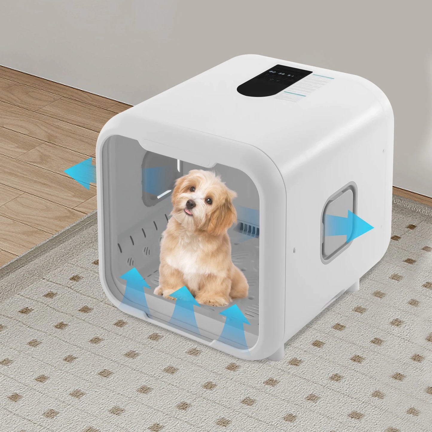 800W Pet Dryer Box Pet Grooming Hair Dryer Pet Force Dryer for Pet Hair Drying and Sanitizing Sterilization for 2-3 Cats