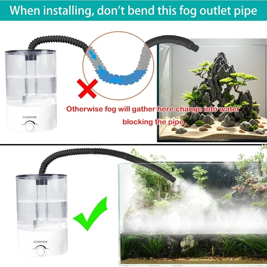 Adjustable Mist Reptile Humidifier Mister for Terrarium Tank Pets with High-Performance Humidification System Ideal for Reptile