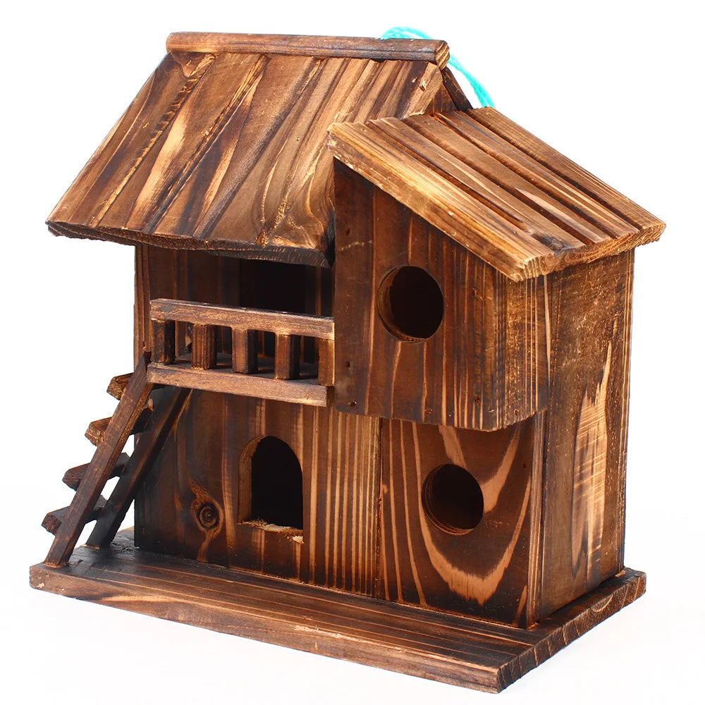 Bird/Squirrel Cage,Wooden Sparrows Bird Hanging Cage Squi-rrel Pet Bird Hamsters Cage Courtyards For Wild Birds To Perch