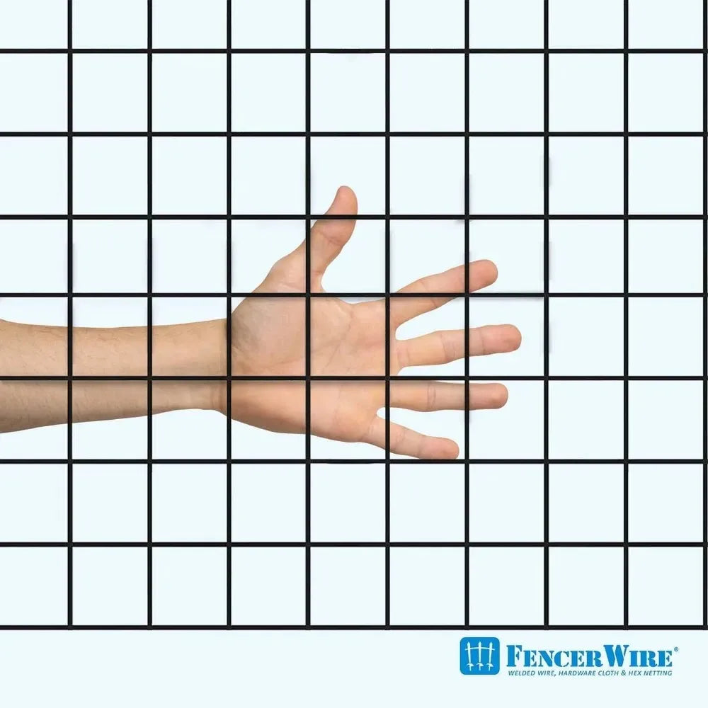 1.5-Inch Black Vinyl Coated Welded Wire Mesh, 16 Gauge for Home and Garden Fencing, Animal Protection