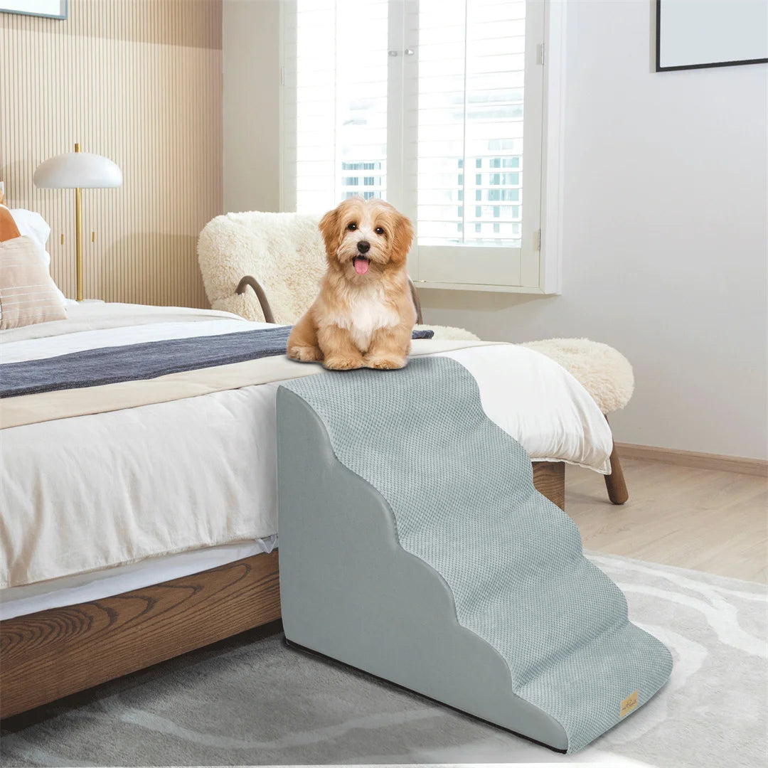 Pet Dog Stairs for High Beds and Sofa Couch High-Density Sponge Foam Dog Steps with Washable Cover for Puppies