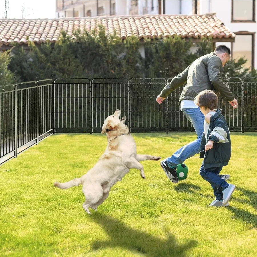 Portable Outdoor Dog Playpen with 12 Panels 40 Height Heavy Duty Thick Pipe AntiRust Design Includes Doors Ideal for RV Camping