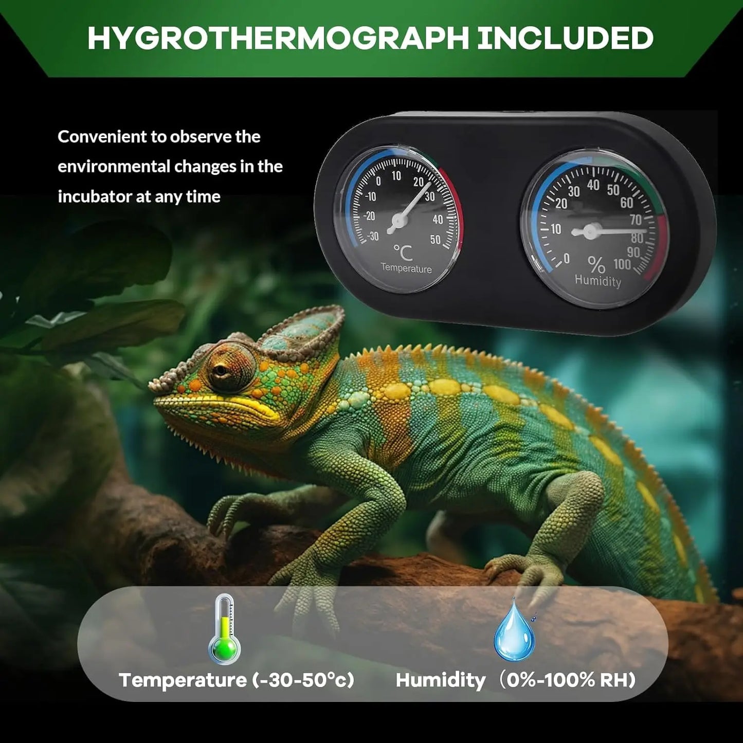 Reptile Glass Terrarium with Top & Side Screen Ventilation Reptile Terrarium, Double Hinge Door  Anti Escape Reptile Tank