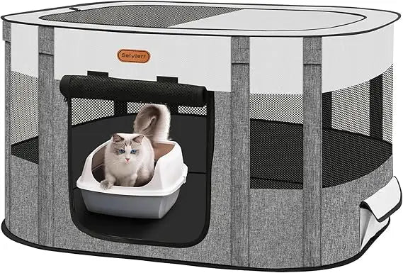 Foldable Pet Playpen - Cat & Puppy Playpen, Travel Dog Crate with Carrying Case, Cat Tent Dog Pen for Outdoor Camping Use