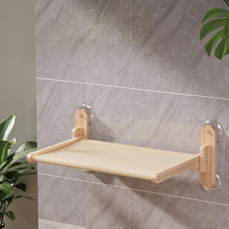 Cat hammock, cat window, suction cup cat bed, suspended sunbathing cat bed, solid wood cat climbing frame, balcony pet supplies