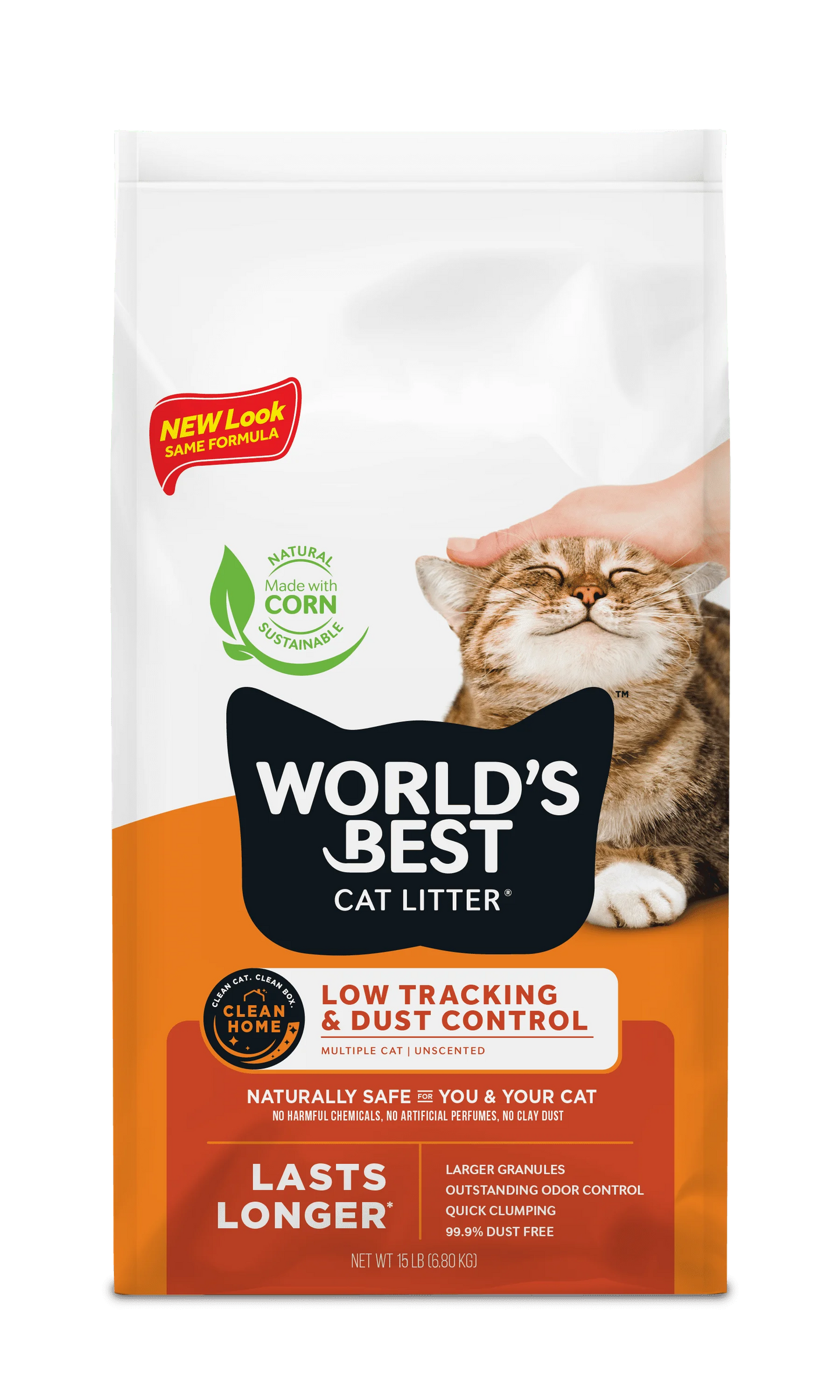 Best Cat Litter Low Tracking & Dust Control Unscented Cat Litter | Flushable | 15 lb