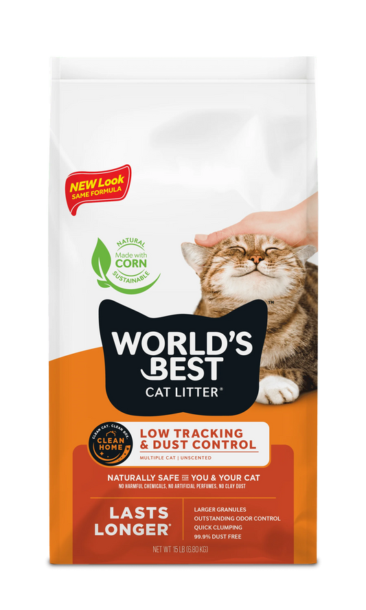 Best Cat Litter Low Tracking & Dust Control Unscented Cat Litter | Flushable | 15 lb
