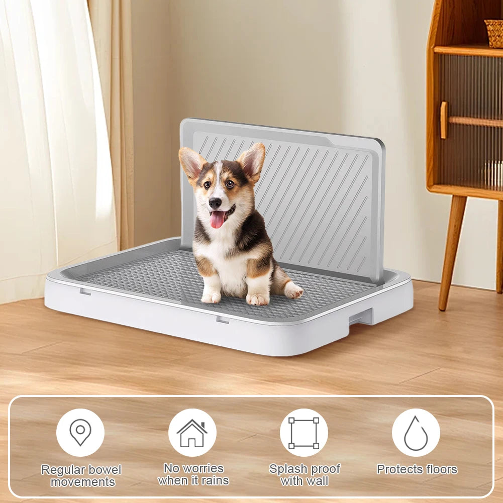 Dog Potty Tray with Pee Wall Pan Trainer Anti-Splash Pet Indoor Dog Training Toilet Dog Potty Trainer Puppy Kitten Cleaning Tool