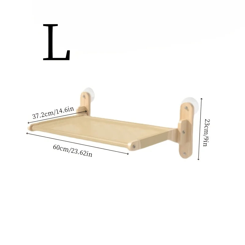 Cat hammock, cat window, suction cup cat bed, suspended sunbathing cat bed, solid wood cat climbing frame, balcony pet supplies