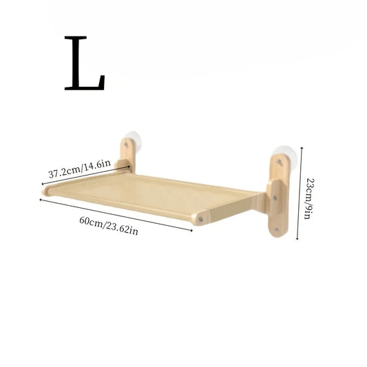 Cat hammock, cat window, suction cup cat bed, suspended sunbathing cat bed, solid wood cat climbing frame, balcony pet supplies