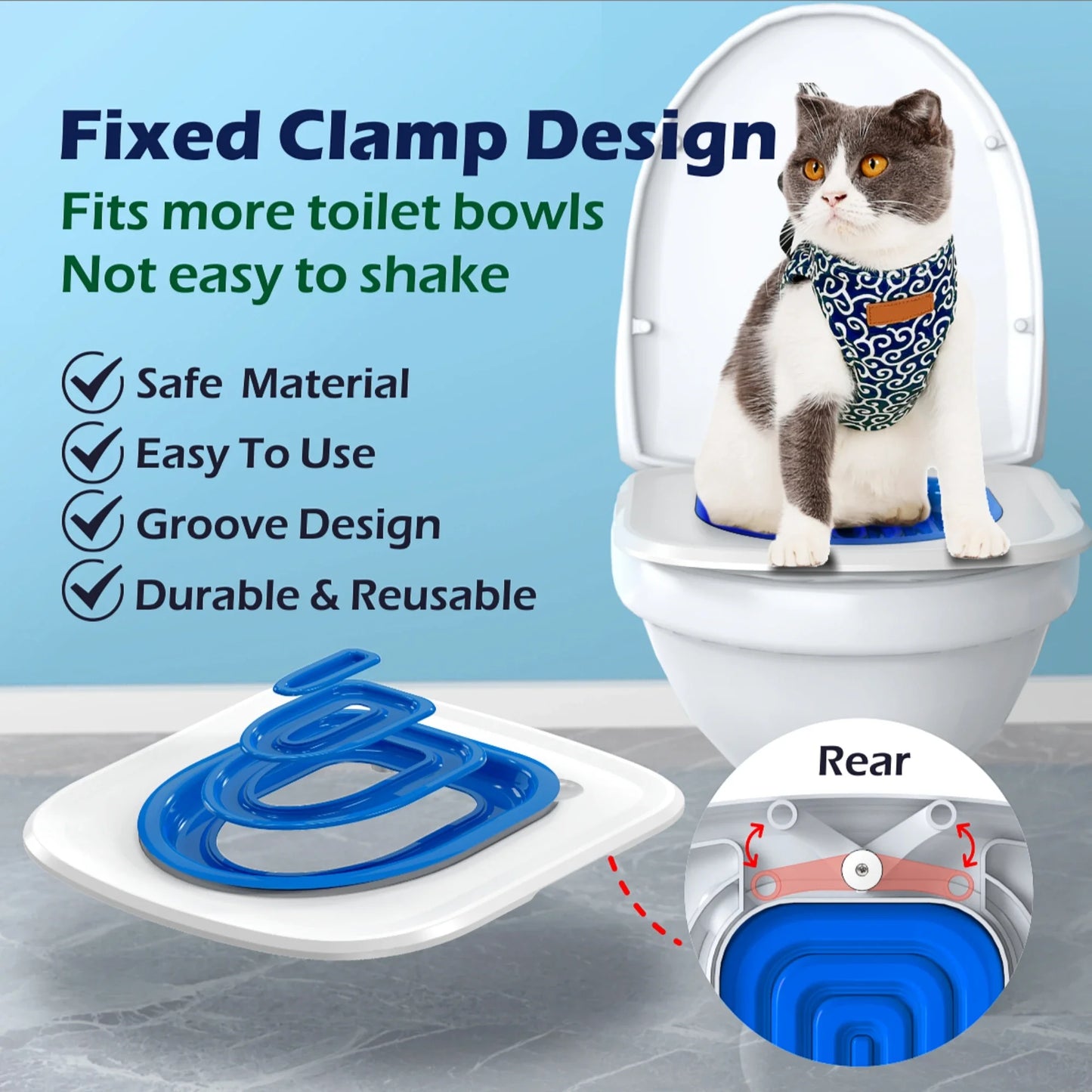 Pet Cat and Dog Toilet Training Artifact Kit Sand Tray Toilet Removable Reusable Trainer Toilet Pet Cleaning Training Products