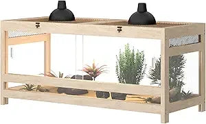 80 Gallon Large Reptile Tank – 4x2x2 Enclosure with Mesh Top & Acrylic Sides – Wooden Reptile Habitat for Bearded Dragons, Snake