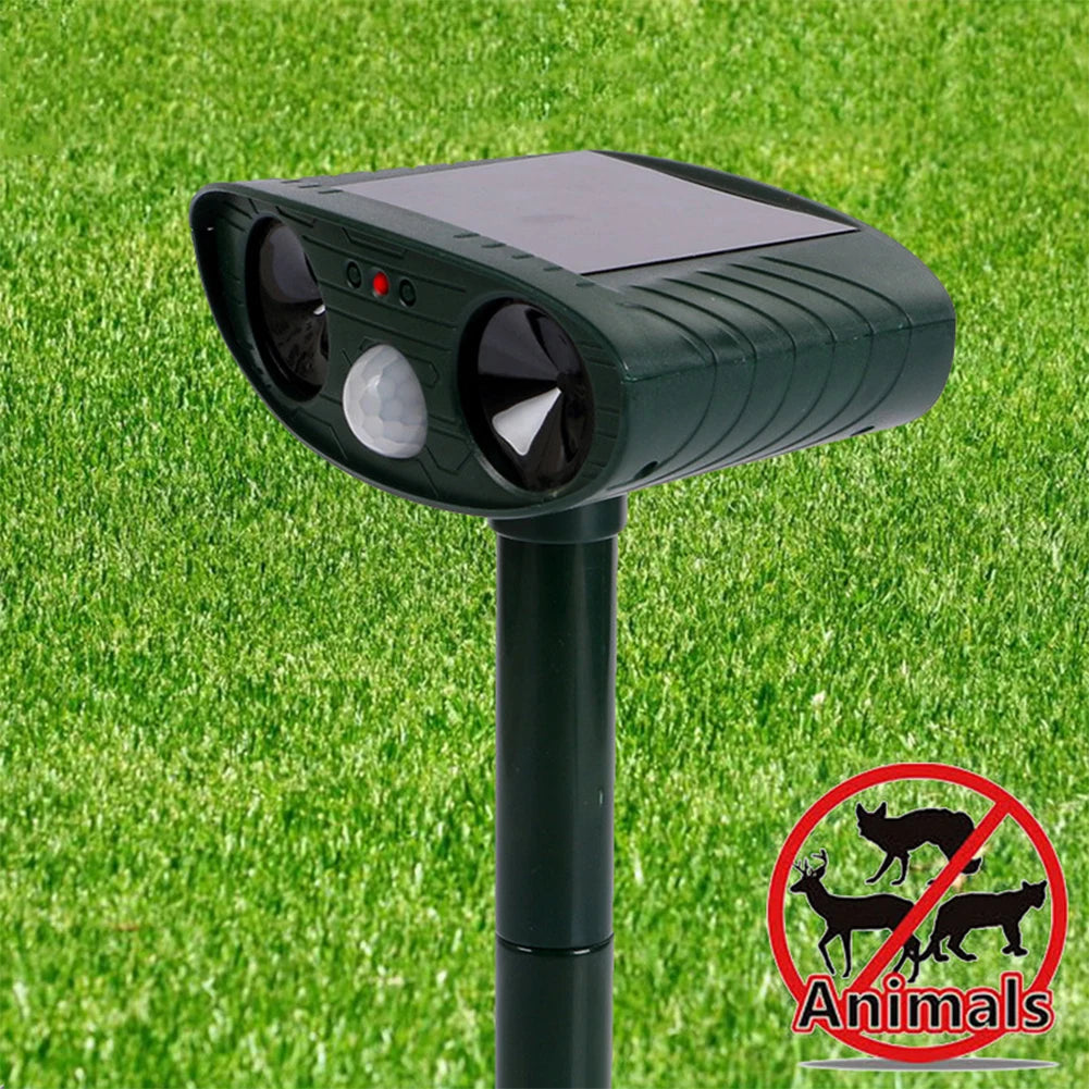 Ultrasonic Animal Repellent with Motion Sensor Squirrel Animal Repellent Waterproof Rechargeable for Garden Yard Farm