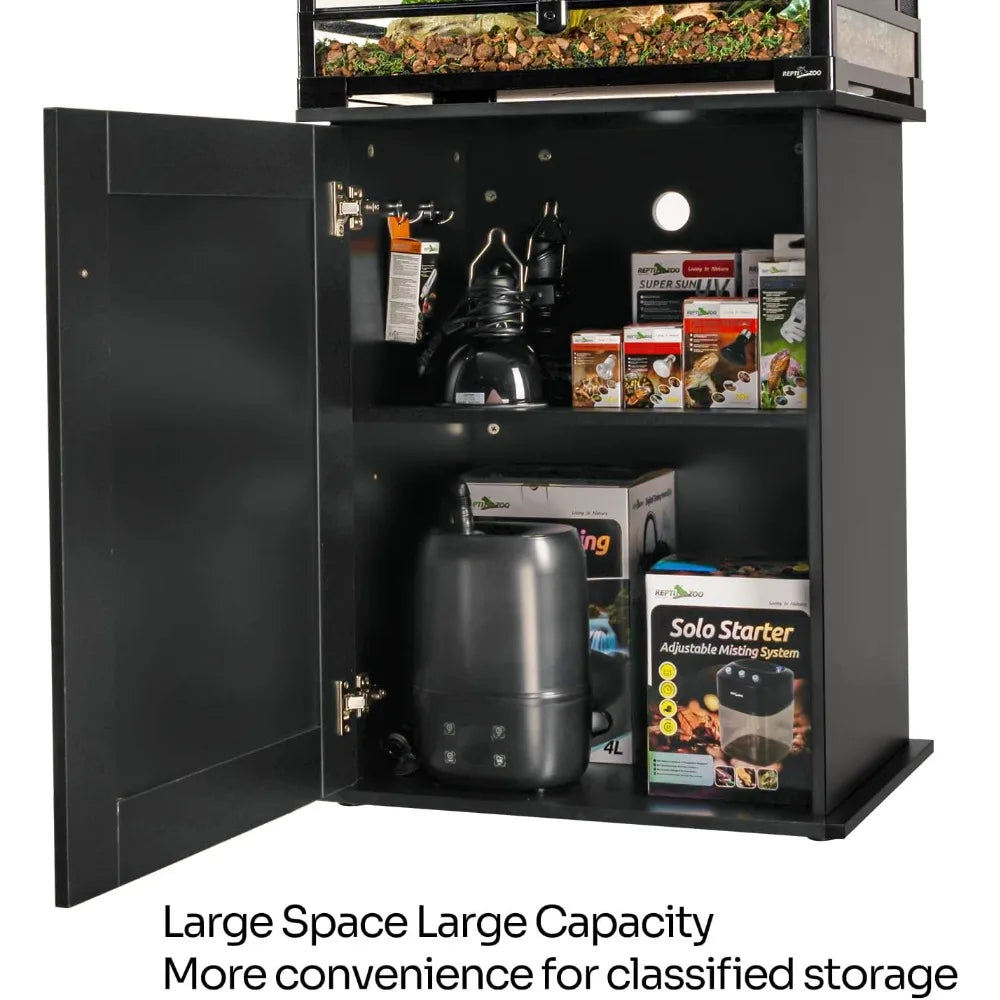 Reptile Terrarium Stand Wooden Terrarium Cabinet with Storage and Adjustable Shelf, Reptile Tank Stand for 24”Wx18”D Te