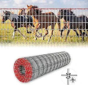 Heavy Duty 4x100ft Horse Fence with 2x4 Inch Mesh for Rust-Resistant Livestock Farming, Pasture, Garden, and Animal Enclosures