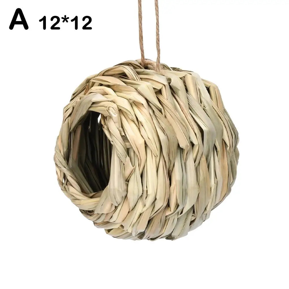 Handwoven Straw Bird Nest Parrot Hatching Outdoor Garden Hanging Hatching Breeding House Nest Bird Accessory