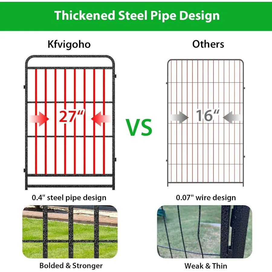 Portable Outdoor Dog Playpen with 12 Panels 40 Height Heavy Duty Thick Pipe AntiRust Design Includes Doors Ideal for RV Camping