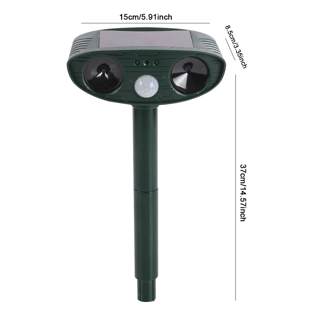 Ultrasonic Animal Repellent with Motion Sensor Squirrel Animal Repellent Waterproof Rechargeable for Garden Yard Farm