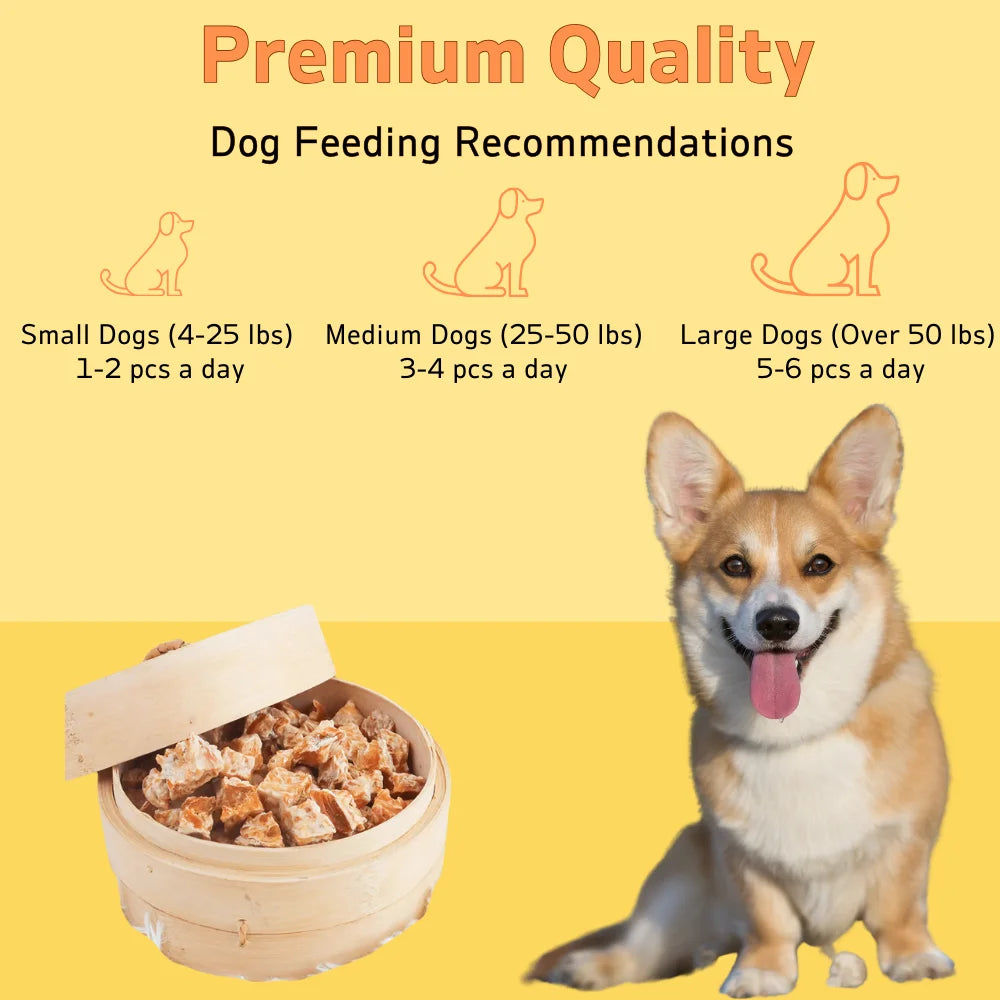 10.58oz/300g Snowflake Beef/Chicken Cubes/Slices, Chicken Salmon/Pumpkin Slices, All Natural Ingredients, Natural Dog Treats