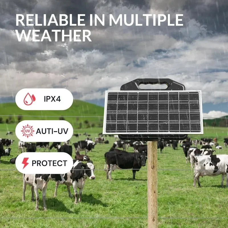 S1500 1.5 Joule Solar Fence Charger, 50 Miles Solar Electric Fence for Livestock, Horses, Cattle Sheep