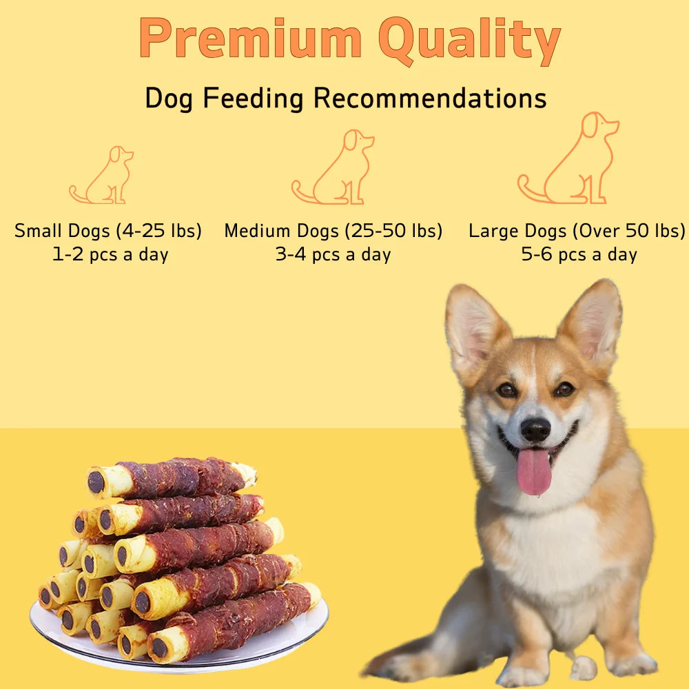 150g/5.29oz Duck Wrapped Cowhide Chocolate Stick, Meat Dog Snacks, Made From duck Meat And Beef Skin, Beef Stuffing, Healthy