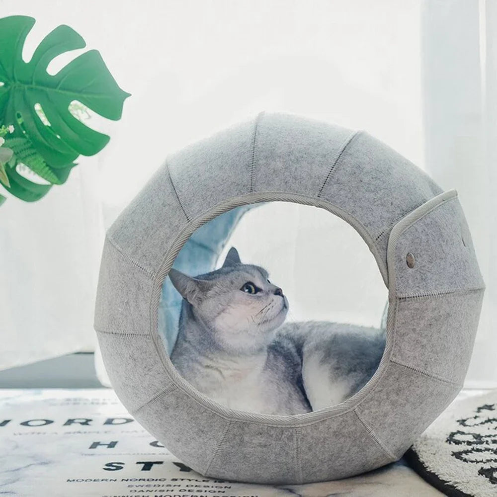 Cat Bed Pet Cat Tunnel Interactive Game Toy Shell Cat Bed Dual-use Indoor Toy Kitten Sports Equipment Cat Training Toy Cat House