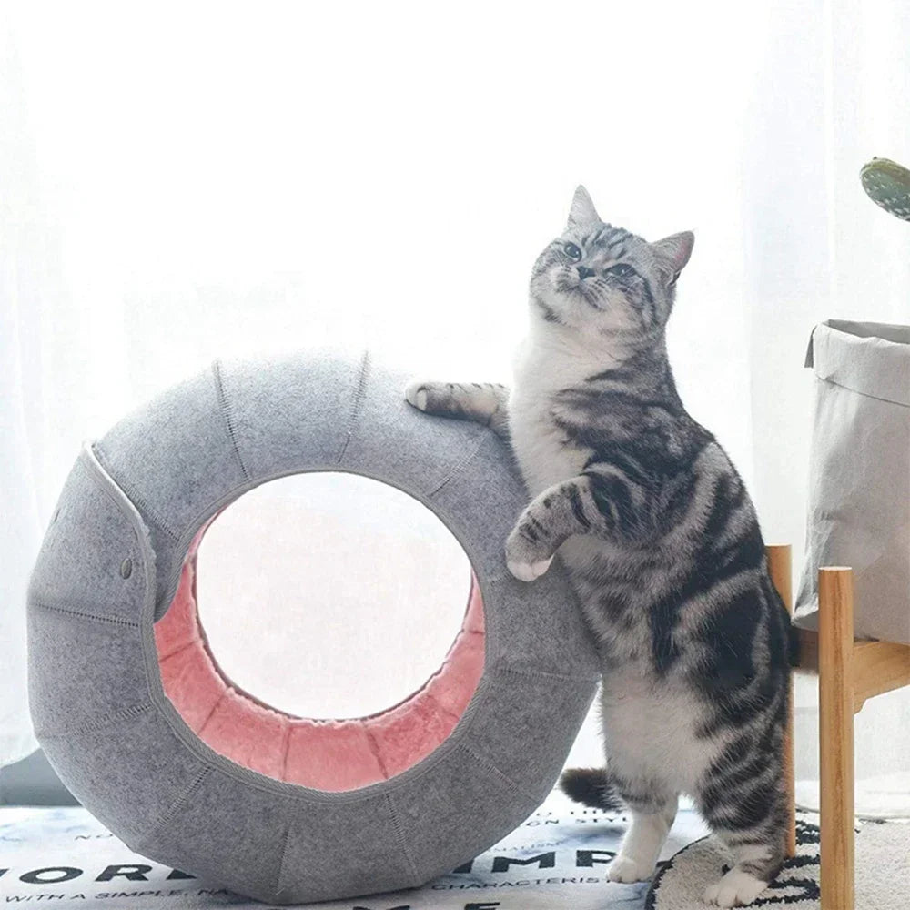 Cat Bed Pet Cat Tunnel Interactive Game Toy Shell Cat Bed Dual-use Indoor Toy Kitten Sports Equipment Cat Training Toy Cat House