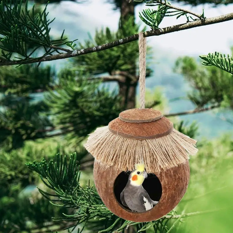 Parakeet Nest Bird Nest House Cute Appearance Parrots Parakeet Conures Cockatiel Small Animals House Pet Cage Habitats Decor