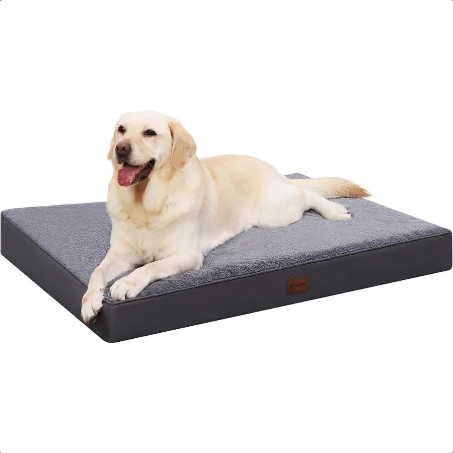 Waterproof Dog Bed Medium Size Dog Orthopedic Dog Beds for Crate with Removable Washable Cover EggCrate Foam Pet Pad Mat with A