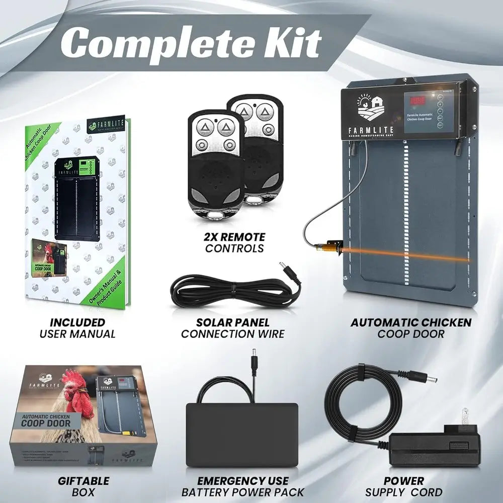 Automatic Chicken Coop Door Opener | Non-Battery Powered Automatic Chicken Door | Automatic Coop Door with Timer and Light Senso