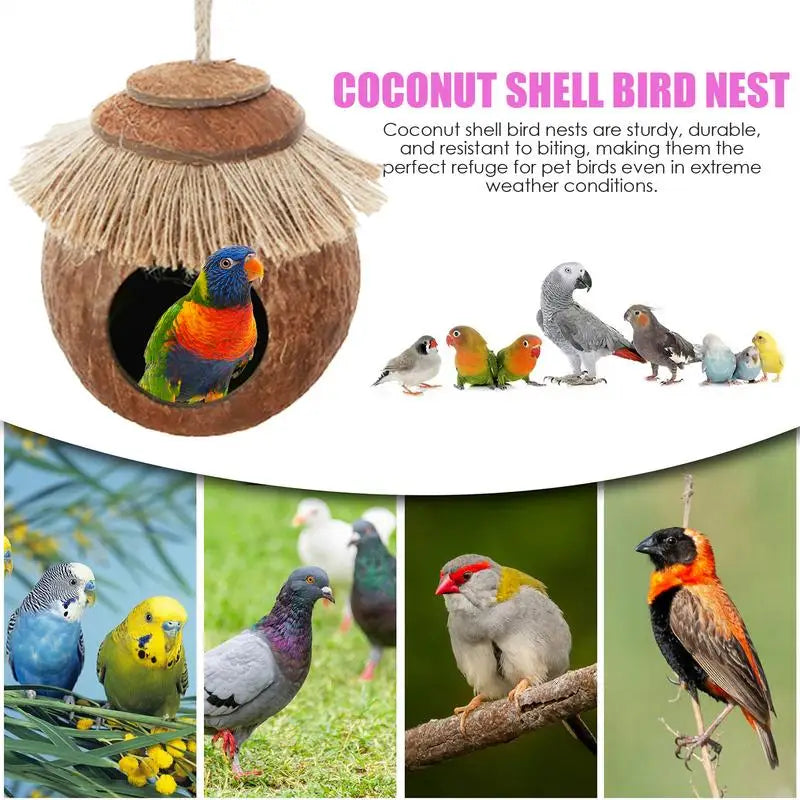 Parakeet Nest Bird Nest House Cute Appearance Parrots Parakeet Conures Cockatiel Small Animals House Pet Cage Habitats Decor