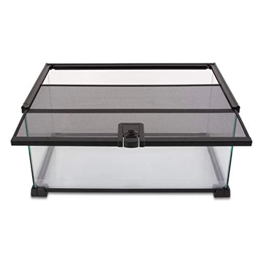 10 Gallon Reptile Tank Glass Natural Cages Terrarium 20 x 12 x 10 Sliding Screen Top for Reptile Hamster Hedgehog Small Animals