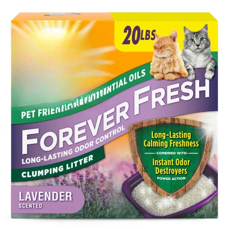 Forever Fresh Clumping Cat Litter, Lavender Essential Oils, Multi-Cat, 20 lb