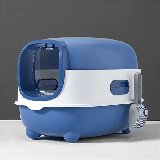 Large Cat Litter Box, Fully Enclosed, Splash Proof, Easy to Store and Install, Can Hold Cat Litter, Equipped with a Shovel