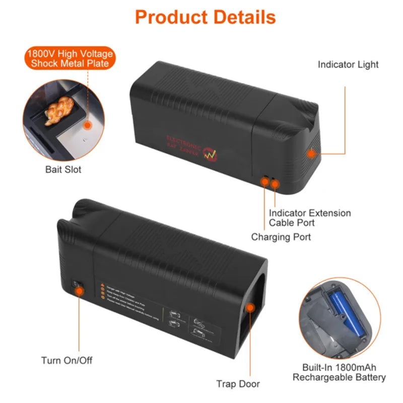 High pressure Mouse Trap Suitable For All Rodents Multifunctional Rechargeable Easy To Use Easy To Operate